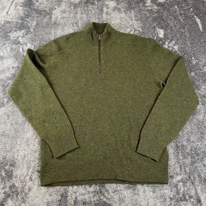 Ralph Lauren Purple Label Slim-Fit Suede-Trimmed Cashmere 1/2 Zip Sweater L NWOT
